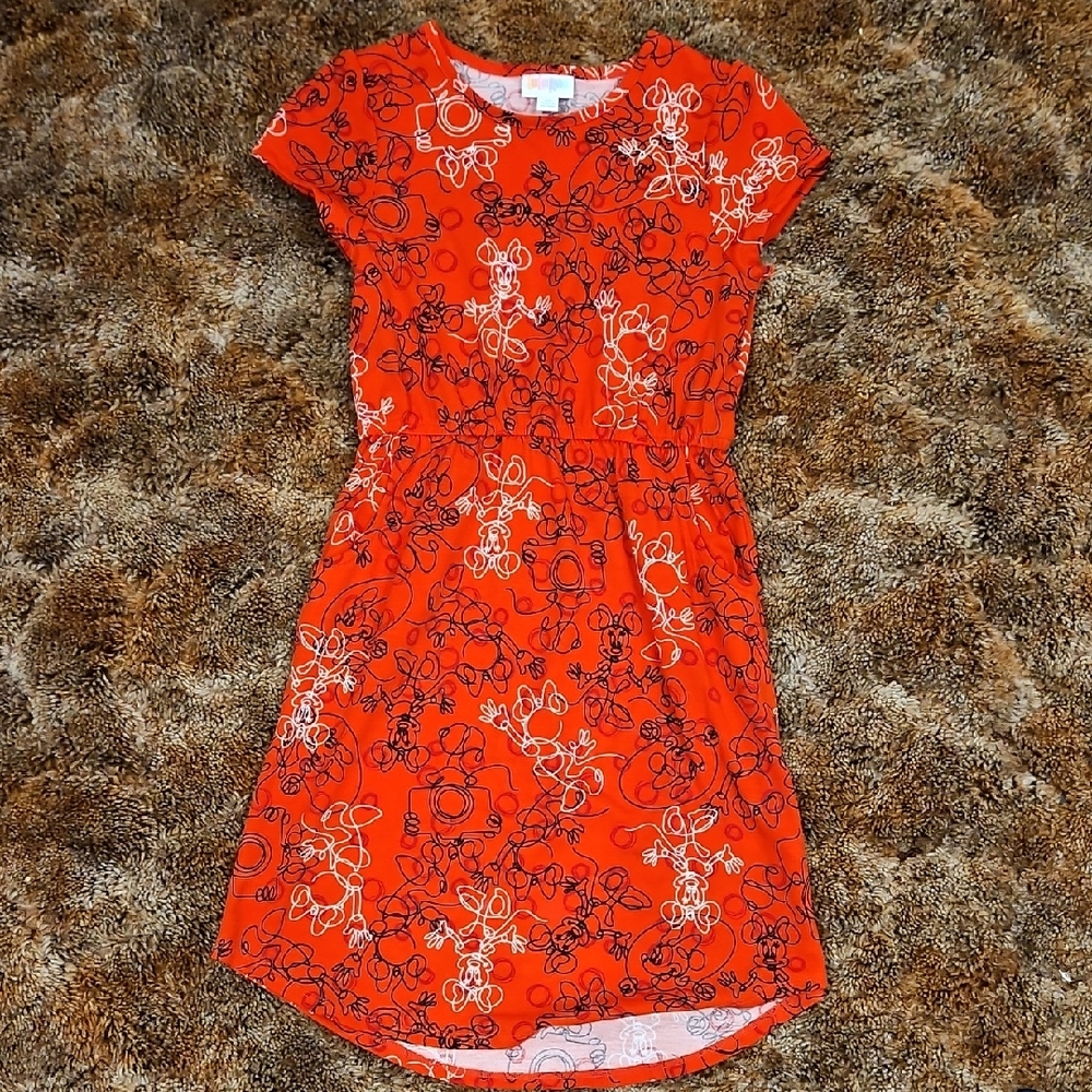 LuLaRoe Red Girls Minnie Mouse Dress